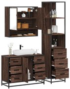 vidaXL Σετ Επίπλων Μπάνιου 3 Τεμαχίων Καφέ Δρυς από Τεχν. Ξύλο