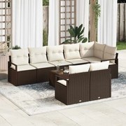 vidaXL Σετ Καναπέ Κήπου 9 pcs Καφέ Πολυ ράταν