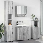 vidaXL Σετ Επίπλων Μπάνιου με πόρτα 4 pcs Γκρι sonoma 61 x 35 x 64 εκ.