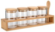 Βαζάκια Μπαχαρικών (Σετ 5τμχ) Σε Σταντ Estia Bamboo Essentials 01-28206