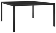 313099  GARDEN TABLE 130X130X72 CM BLACK STEEL AND GLASS 313099