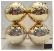 Χριστουγεννιάτικες Μπάλες 00.01.13007 (Σετ 4τμχ) 10cm Gold