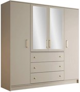 Ντουλάπα Retro D4 Lux τετράφυλλη-Cashmere - 196.00Χ58.00Χ200.00cm