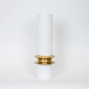 Βάζο Μεταλλικό 752-22018 15x15x46cmGold-White Estheti Home Μέταλλο