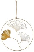 Κρεμάστρα Στρογγυλό Ginkgo Motif Μεταλλικό Χρυσό Χρώμα 34X0X49Cm 34X0X49Cm