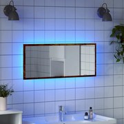 vidaXL LED Καθρέφτης Μπάνιου Καπνιστή Δρυς 100x8,5x37εκ. Επεξεργ. Ξύλο