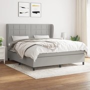 ΚΡΕΒΑΤΙ BOXSPRING ΜΕ ΣΤΡΩΜΑ ΑΝΟΙΧΤΟ ΓΚΡΙ 180X200 ΕΚ. ΥΦΑΣΜΑΤΙΝΟ 3127981