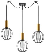 Φωτιστικό Οροφής  SE21-GM-4-BL3-GR1 ADEPT TUBE Gold Matt Pendant Black Metal Grid+ - 51W - 100W - 77-8626