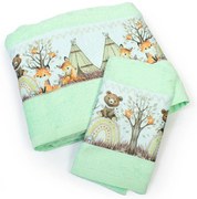 Βρεφικές Πετσέτες (Σετ 2τμχ) Dimcol Forest Animals 337 Mint