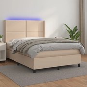 ΚΡΕΒΑΤΙ BOXSPRING ΣΤΡΩΜΑ&amp;LED ΚΑΠΟΥΤΣΙΝΟ 140X190 ΕΚ. ΣΥΝΘ. ΔΕΡΜΑ 3139324