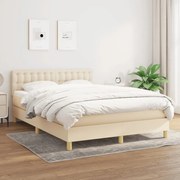 ΚΡΕΒΑΤΙ BOXSPRING ΜΕ ΣΤΡΩΜΑ ΚΡΕΜ 140X190 ΕΚ. ΥΦΑΣΜΑΤΙΝΟ 3140934