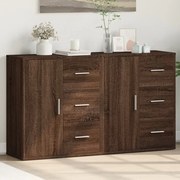 vidaXL Βοηθητικά Ντουλάπια 2 τεμ. Καφέ Δρυς 60x31x70εκ. Επεξεργ. Ξύλο