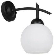 Απλίκα Φωτιστικό Τοίχου Μαύρο με Γυαλί Φ15 GloboStar ISEN 01157-1157-Μαύρο-Λευκό 01157