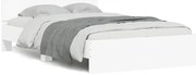vidaXL Πλαίσιο Κρεβατιού με Κεφαλάρι/LED Λευκό 140x190 εκ.