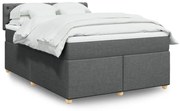 ΚΡΕΒΑΤΙ BOXSPRING ΜΕ ΣΤΡΩΜΑ ΣΚΟΥΡΟ ΓΚΡΙ 140X200 ΕΚ ΥΦΑΣΜΑΤΙΝΟ 3289011