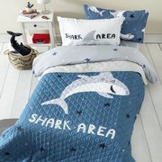 Κουβερλί Παιδικό Shark Area Blue Nima Μονό 160x220cm Microfiber