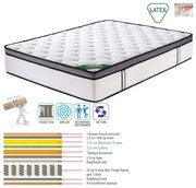 ΣΤΡΩΜΑ Mini Pocket Spring Memory Foam &amp; Latex, Μονής Όψης Roll Pack (5)  160x200x32cm [-Άσπρο-] [-Foam Memory/Latex-] Ε2052,2