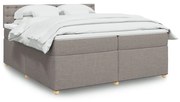 Κρεβάτι Boxspring με Στρώμα Taupe 200x200 εκ. Υφασμάτινο