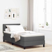 vidaXL Κρεβάτι box spring με στρώμα Σκούρο Γκρι 80 x 200 cm ύφασμα