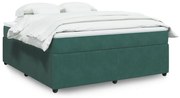 vidaXL Κρεβάτι Boxspring με Στρώμα Σκούρο Πράσινο 180x200εκ. Βελούδινο