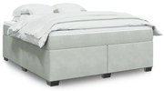 vidaXL Κρεβάτι Boxspring με Στρώμα Ανοιχτό Γκρι 180x200 εκ. Βελούδινο