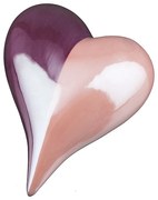 Διακοσμητικό ArteLibre Καρδιά Μοβ/Ροζ Κεραμικό 4.5x9.5x13cm