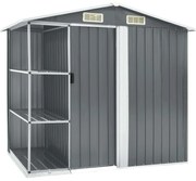 Αποθήκη Κήπου με Ράφια Γκρι 205 x 130 x 183 εκ. Σιδερένια