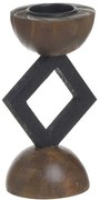 Κηροπήγιο 3-70-874-0138 Φ8x18cm Black-Brown Inart Wood