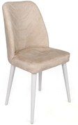 Καρέκλα Dallas (Σετ 4Τμχ) 974NMB1586 50x49x90cm Beige-White Metal,Velvet,Wood