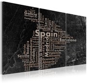 Πίνακας - Map of Spain on the blackboard - triptich 60x30