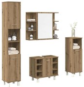 vidaXL Σετ Επίπλων Μπάνιου 4 Τεμαχίων Τεχνίτης Δρυς από Τεχν. Ξύλο