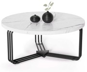 ANTICA coffee table top - white marble, frame - black (2box = 1pc) DIOMMI V-CH-ANTICA-LAW-BIAŁY