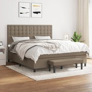 Κρεβάτι Boxspring με Στρώμα Taupe 160x200 εκ. Υφασμάτινο 3136929