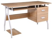 WOODWELL ΕΟ434UNIT Γραφείο Η/Υ Μέταλλο Βαφή Άσπρο, Melamine Απόχρωση Sonoma 120x60x73cm ΕΟ434