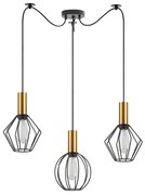 Φωτιστικό Οροφής Adept Flex 77-8939 50x50x300cm 3xE27 60W Black-Gold Homelighting