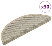 vidaXL Πατάκια Σκάλας Αυτοκόλ. 30τεμ. Όψη Σιζάλ Αν. Πράσινο 56x17x3εκ.