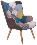 Πολυθρόνα MARON Ξύλο/Ύφασμα Patchwork 69x76x97cm