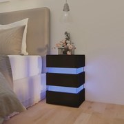 Κομοδίνο με LED Μαύρο 45 x 35 x 67 εκ. από Επεξεργασμένο Ξύλο 326841