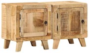 vidaXL Κομοδίνο 2 τεμάχια 40x32x46 cm Στερεό ξύλο Rough Mango