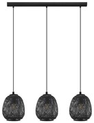 Φωτιστικό Οροφής-Ράγα 'Dembleby' 43266 Black Eglo Metal,Wood