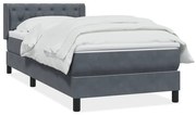 ΚΡΕΒΑΤΙ BOXSPRING ΜΕ ΣΤΡΩΜΑ ΣΚΟΥΡΟ ΓΚΡΙ 80X220 ΕΚ. ΒΕΛΟΥΔΙΝΟ 3318388