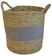 Καλάθι Διακοσμητικό Ψάθινο 00.06.67168 35x35cm Natural-Grey Mat