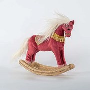 Χριστουγεννιάτικη Διακοσμητική Φιγούρα Βελούδινη Αλογάκι 600-44731 30x31cm Bordo