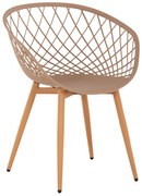 Πολυθρόνα ARIADNE Πολυπροπυλενίου Καπουτσίνο με Μεταλλικά πόδια 63x56x80Yεκ. 4αδα 63x56x80 εκ.