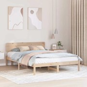 vidaXL Σκελετός Κρεβατιού Φυσικό 200 x 200 cm Μασίφ ξύλο πεύκου