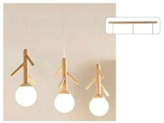 Φωτιστικό Οροφής Floresta EF93573P 3xΕ14 80x15x180cm Natural Aca Wood