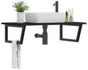 vidaXL Ράφι Νιπτήρα Τοίχου από Ατσάλι / Μασίφ Ξύλο Δρυός