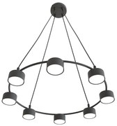 Κρεμαστό Φωτιστικό Οροφής 8xGX53 Φ64cm Starlit Emibig -1372/8-Μαύρο 1372/8