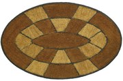 Πατάκι Εισόδου Indian 002 Oval 60X90cm Beige-Red Sdim 60 X90