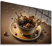 Πίνακας Γυάλινος Coffee Splash 225ATP1111 65x45cm Multi Wallity Οριζόντιοι Γυαλί